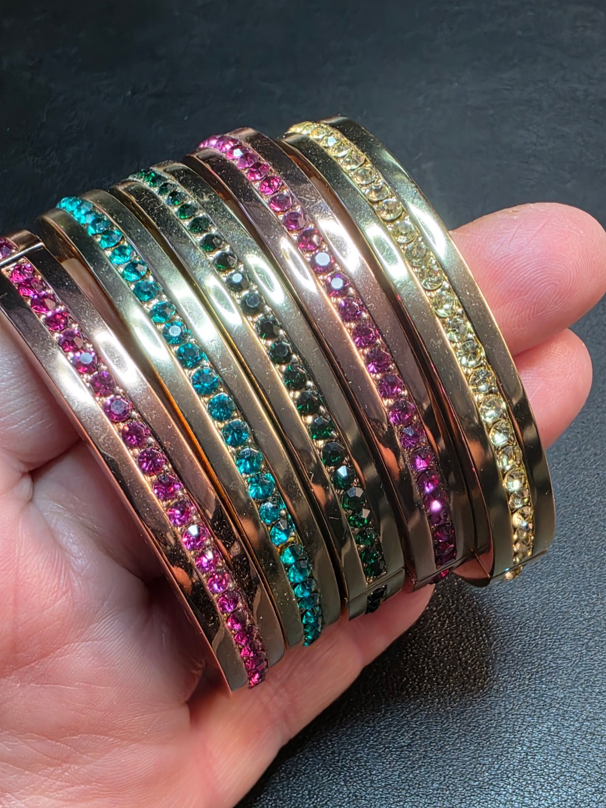 Coldwater Creek Rhinestone Bangle Bracelet Lot of 5