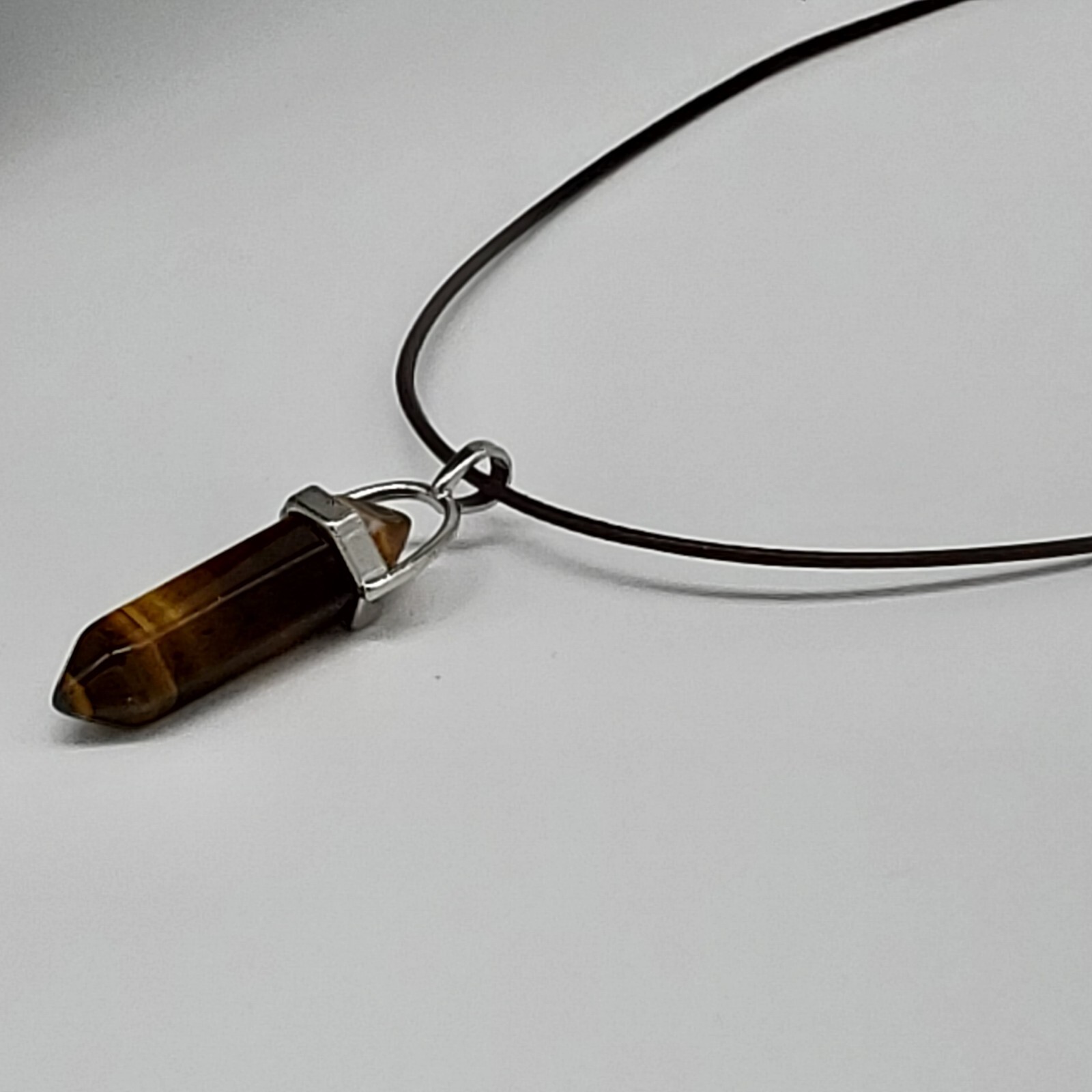 Tiger Eye Stone Gemstone Pendant Charm Jewelry Necklace 36-11