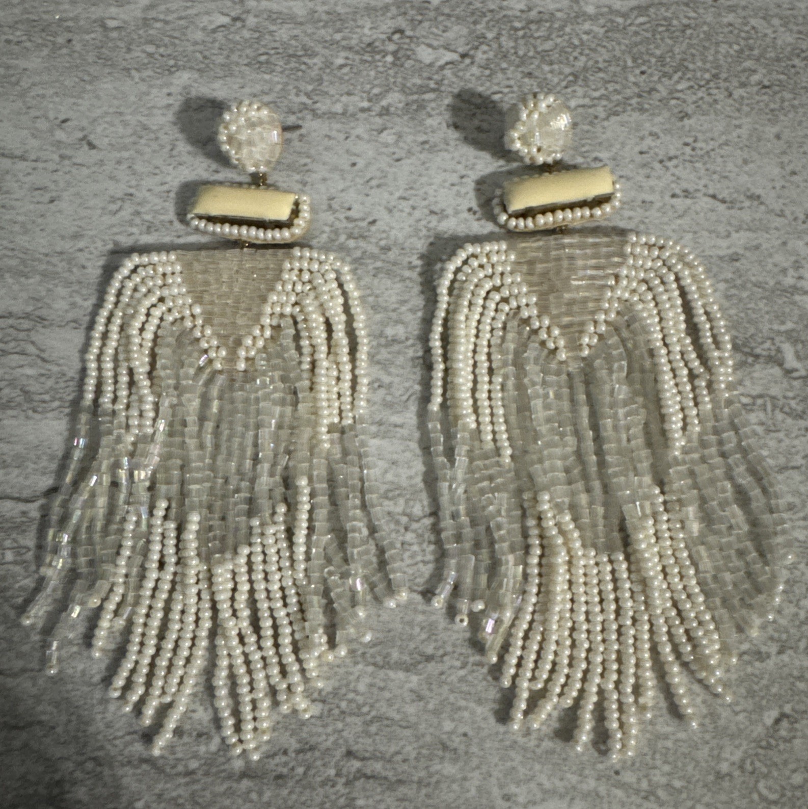 Deepa Gurnani Beaded Chandelier Drop Earrings
