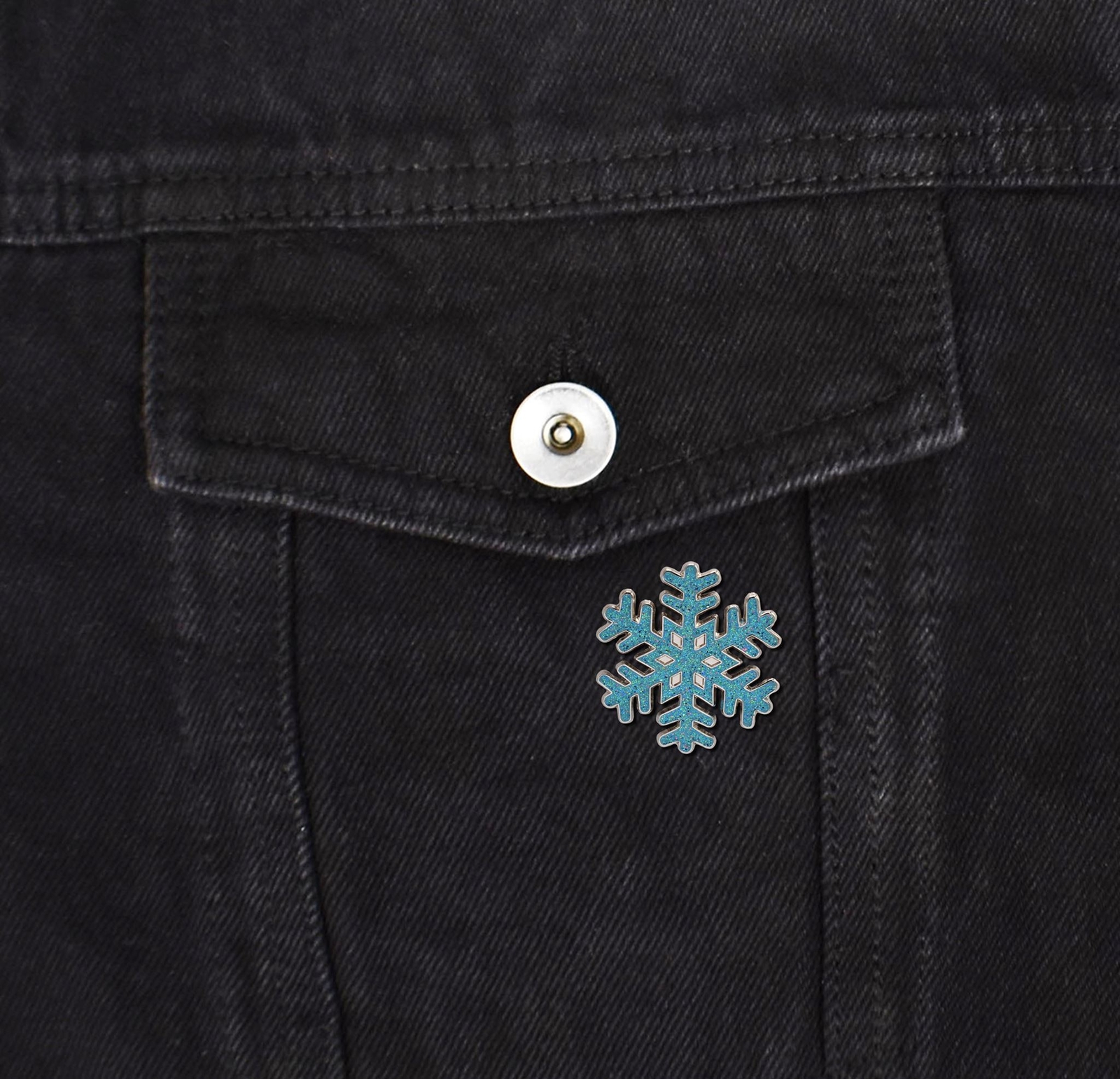 Snowflake Glitter Soft Enamel Lapel Pin