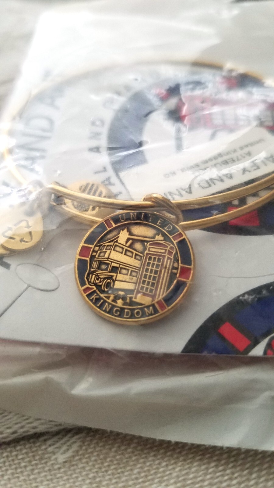Alex & Ani United Kingdom Bangle Bracelet Royal And Grand New Gold Tone