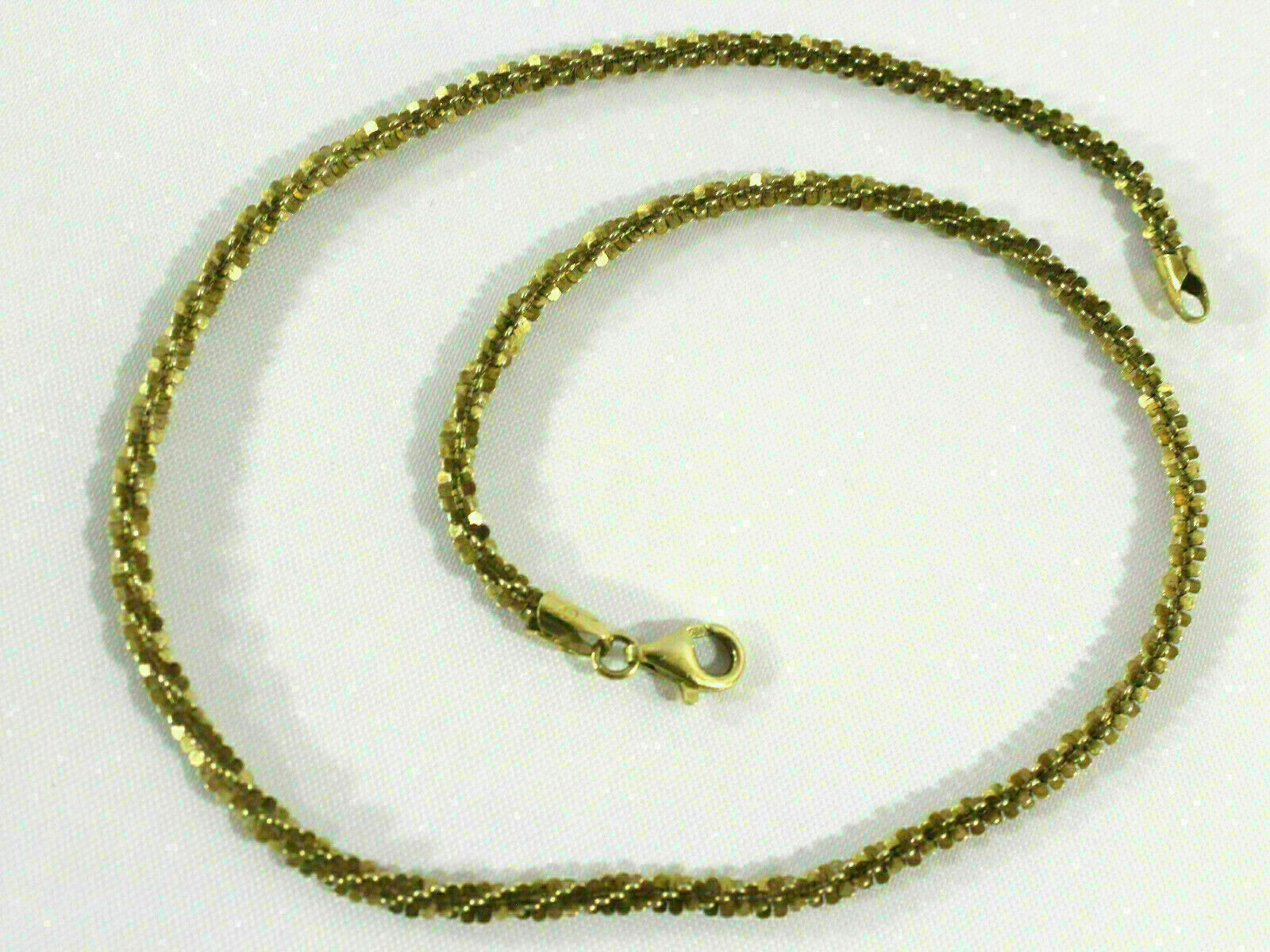 Vintage Italy 925 silver 9.3 grams 16″ multi strand signed necklace gold plated