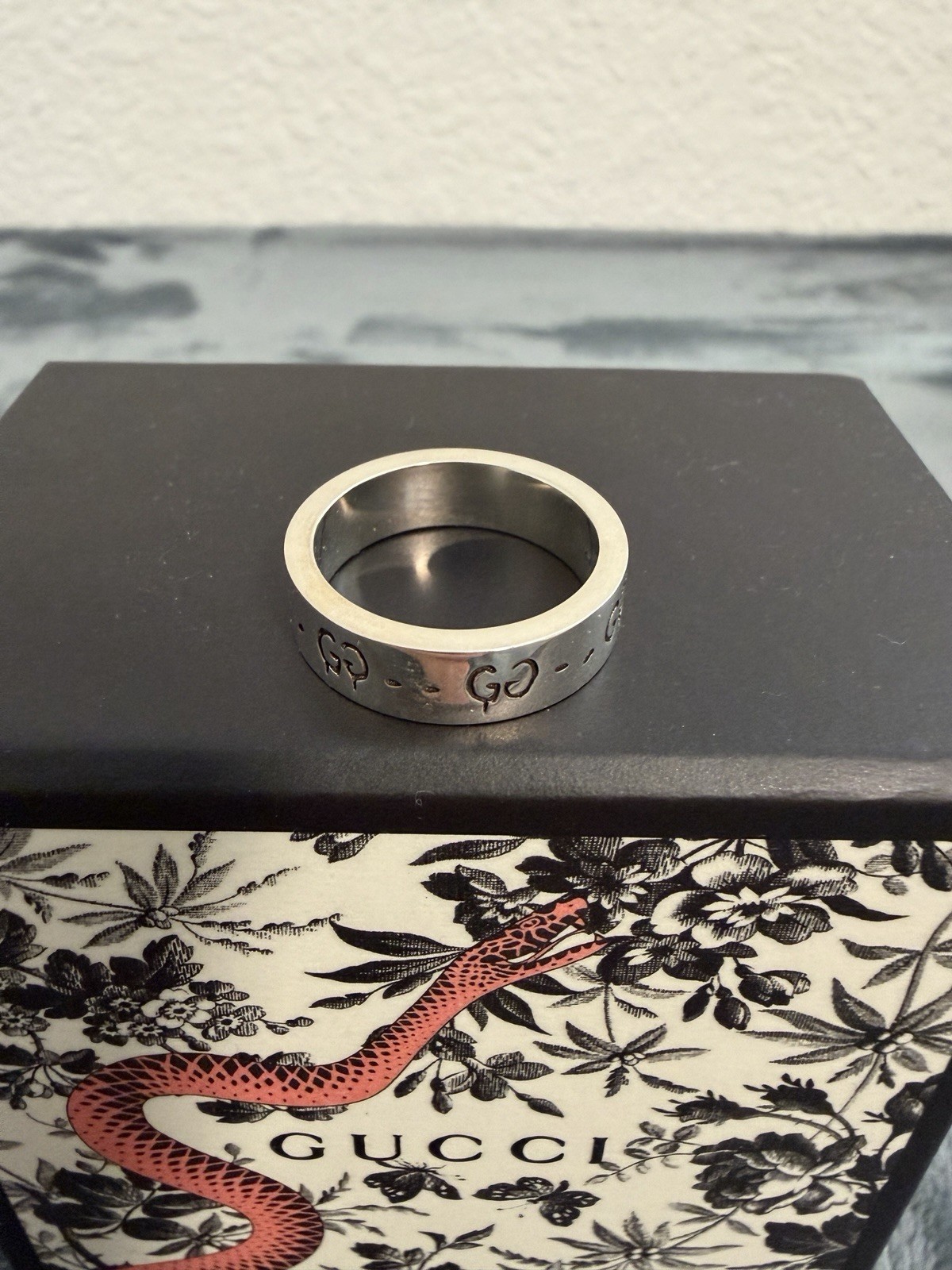 Brand New Gucci Ghost Sterling Silver 925 Ring Size 9 (US 5)