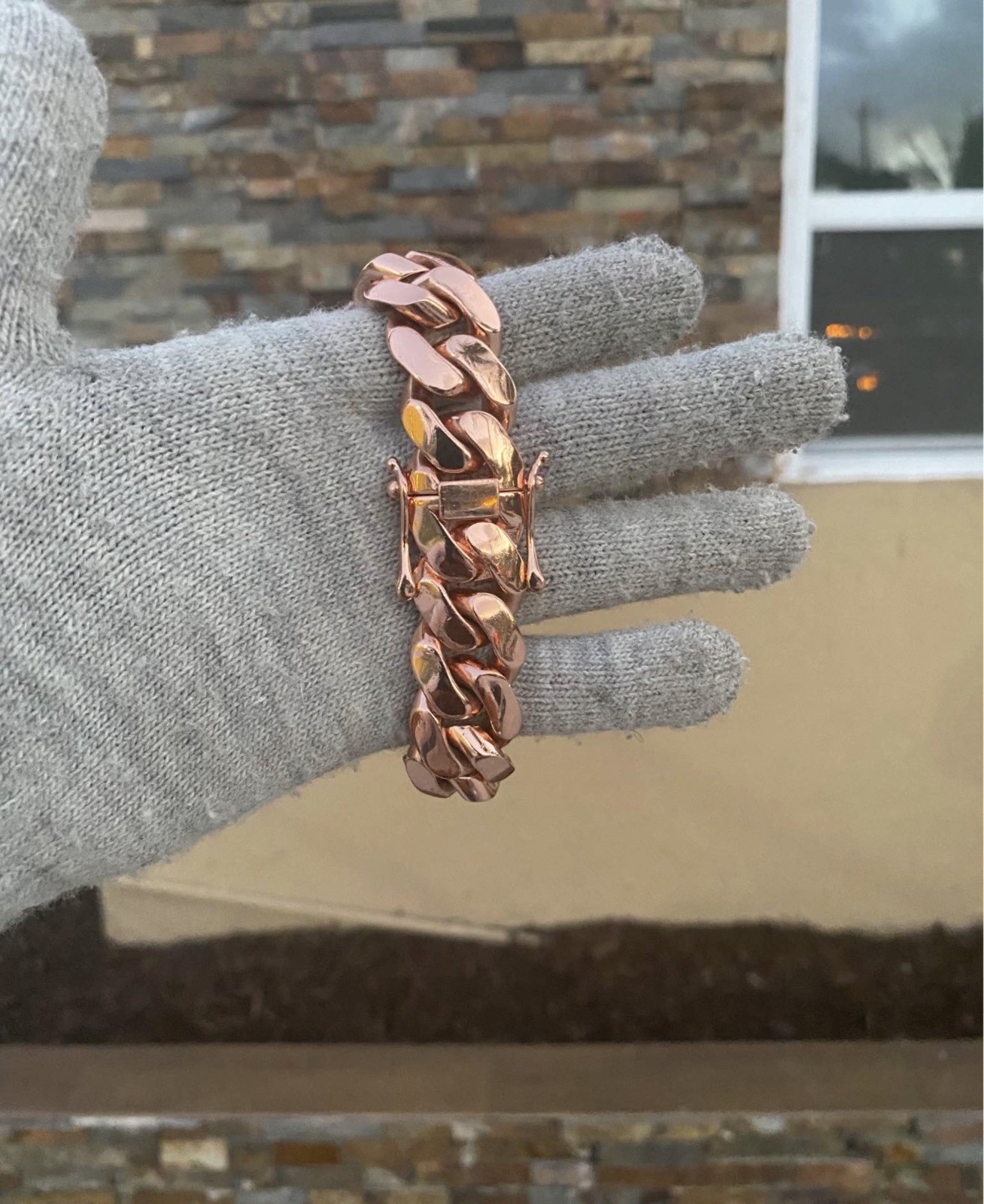 Miami Cuban Link Bracelet Rose Gold Plated 20mm