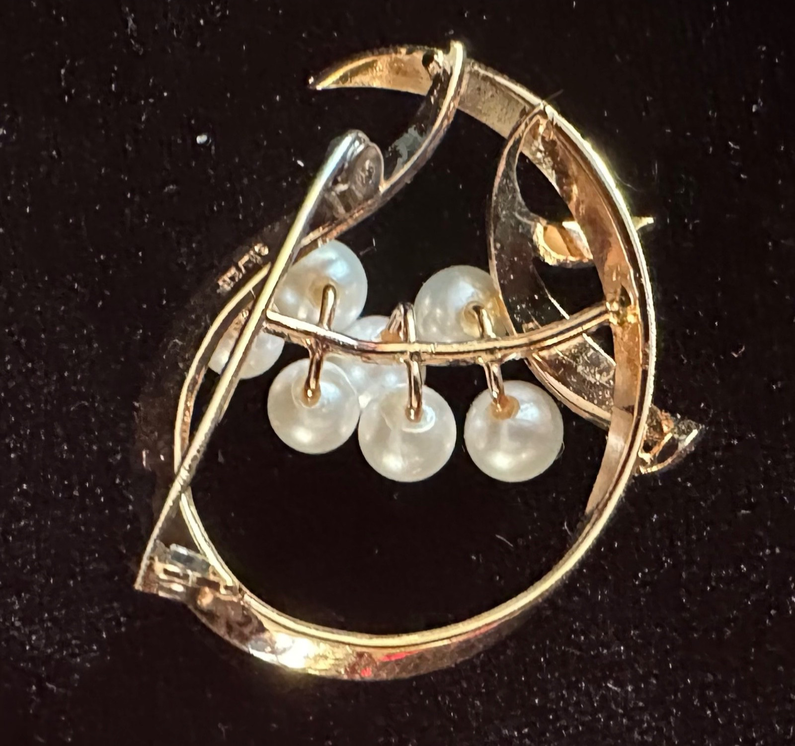 Vintage Toyomoto Cultured Pearl Cluster Ring 24ct Gold Clad With Original Box