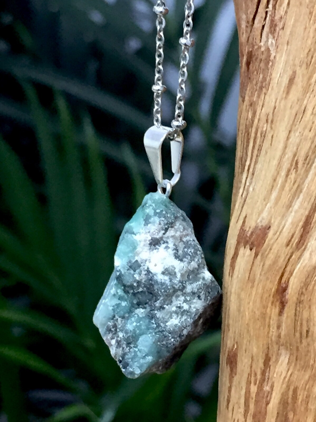 Rough Emerald Pendant Emerald Crystal Quartz Gemstone Specimen Reiki Chakra.