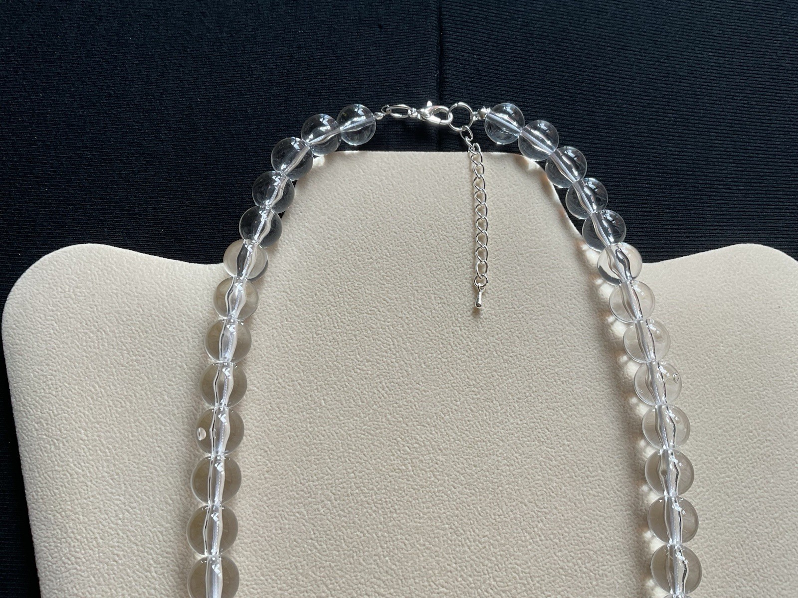 Chunky Clear Beads Graduated Necklace – Nickel Free