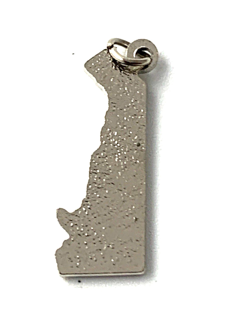 Delaware State Charm Enamel | Silver Plated | Light Green | 7/8″ | New Old Stock