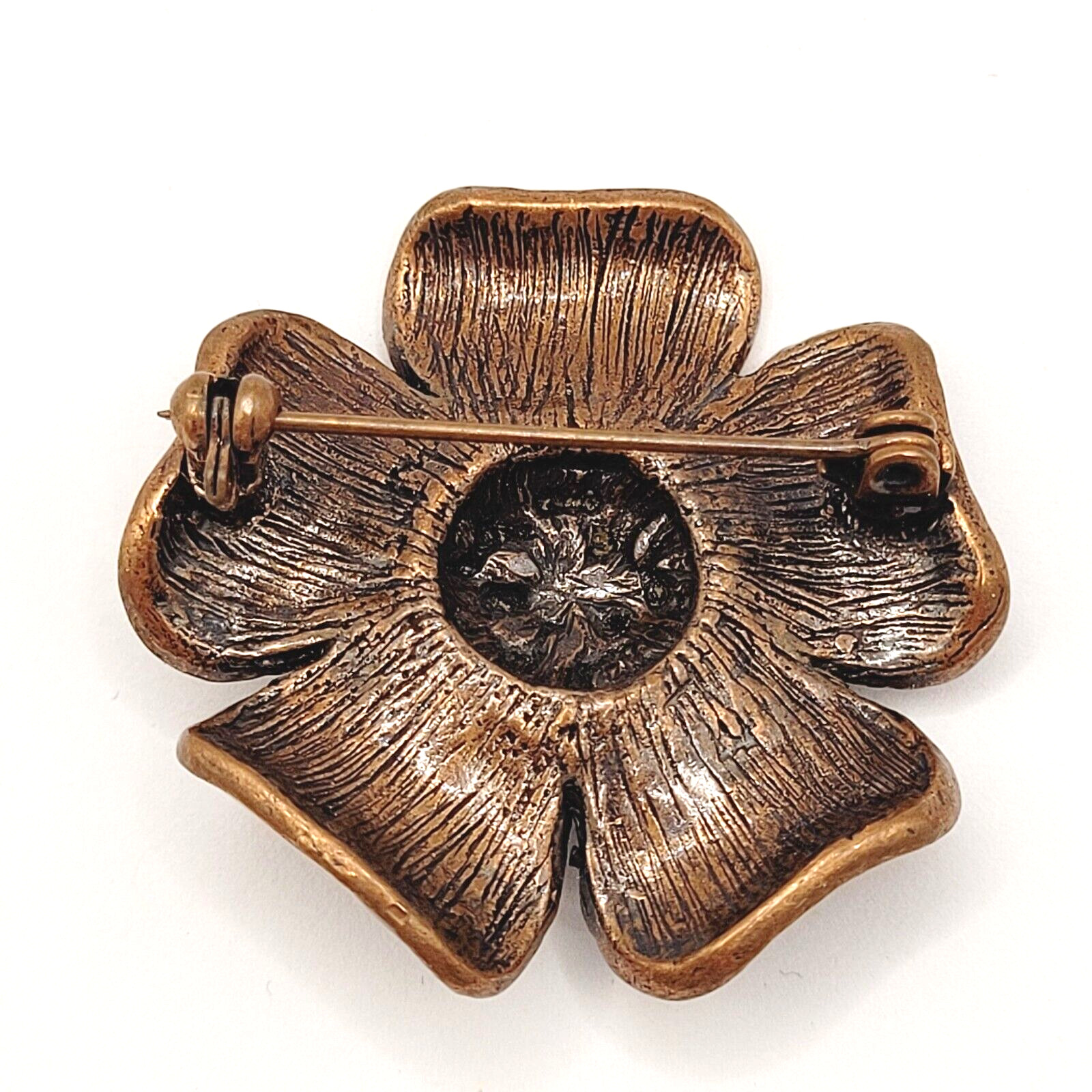 3 Flowers Sparkling Rhinestone Glossy Enamel Metal Floral Trio Brooch Pin Set