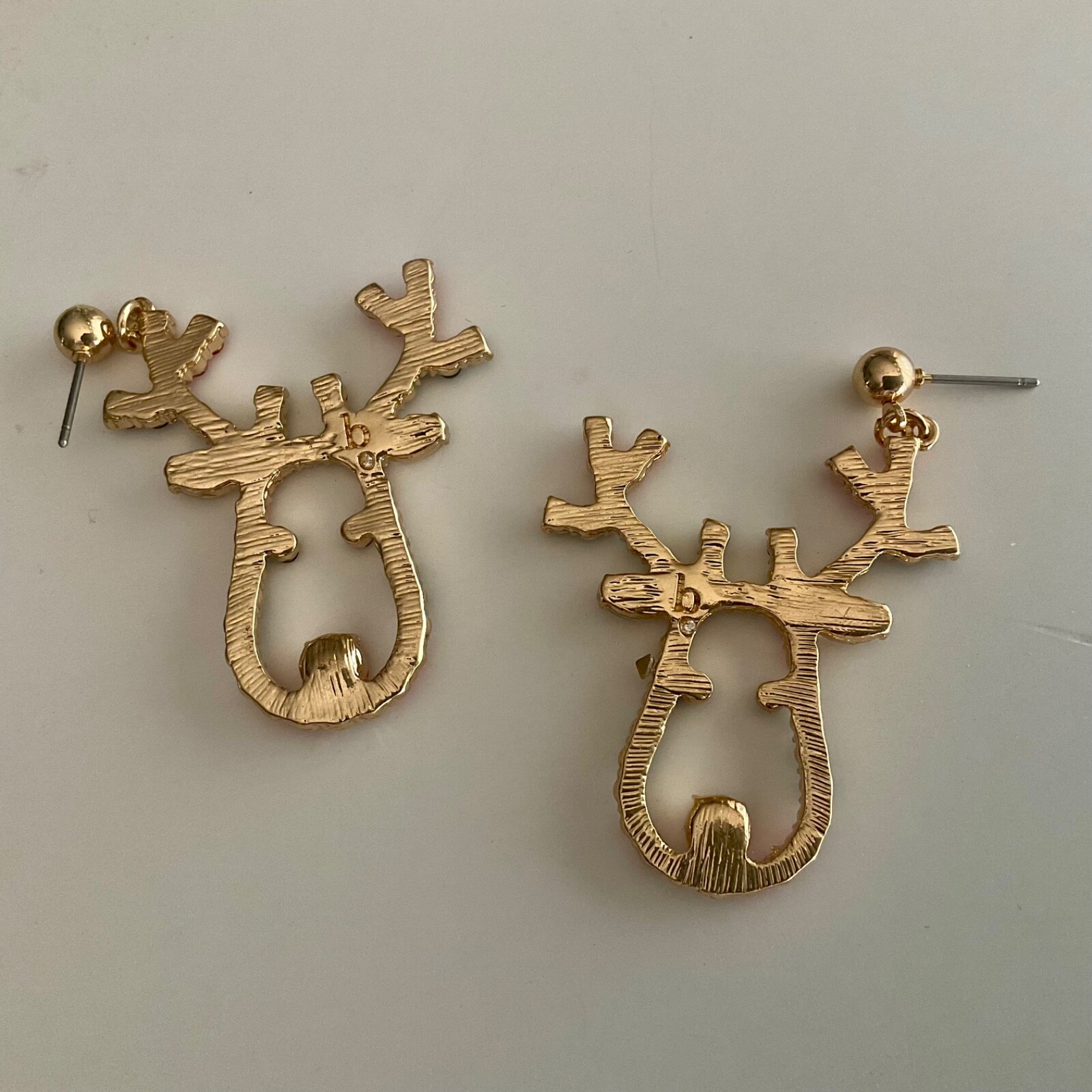 Reindeer Dangle Earrings Christmas Multicolor Rhinestone Rudolf Bijoux Bar