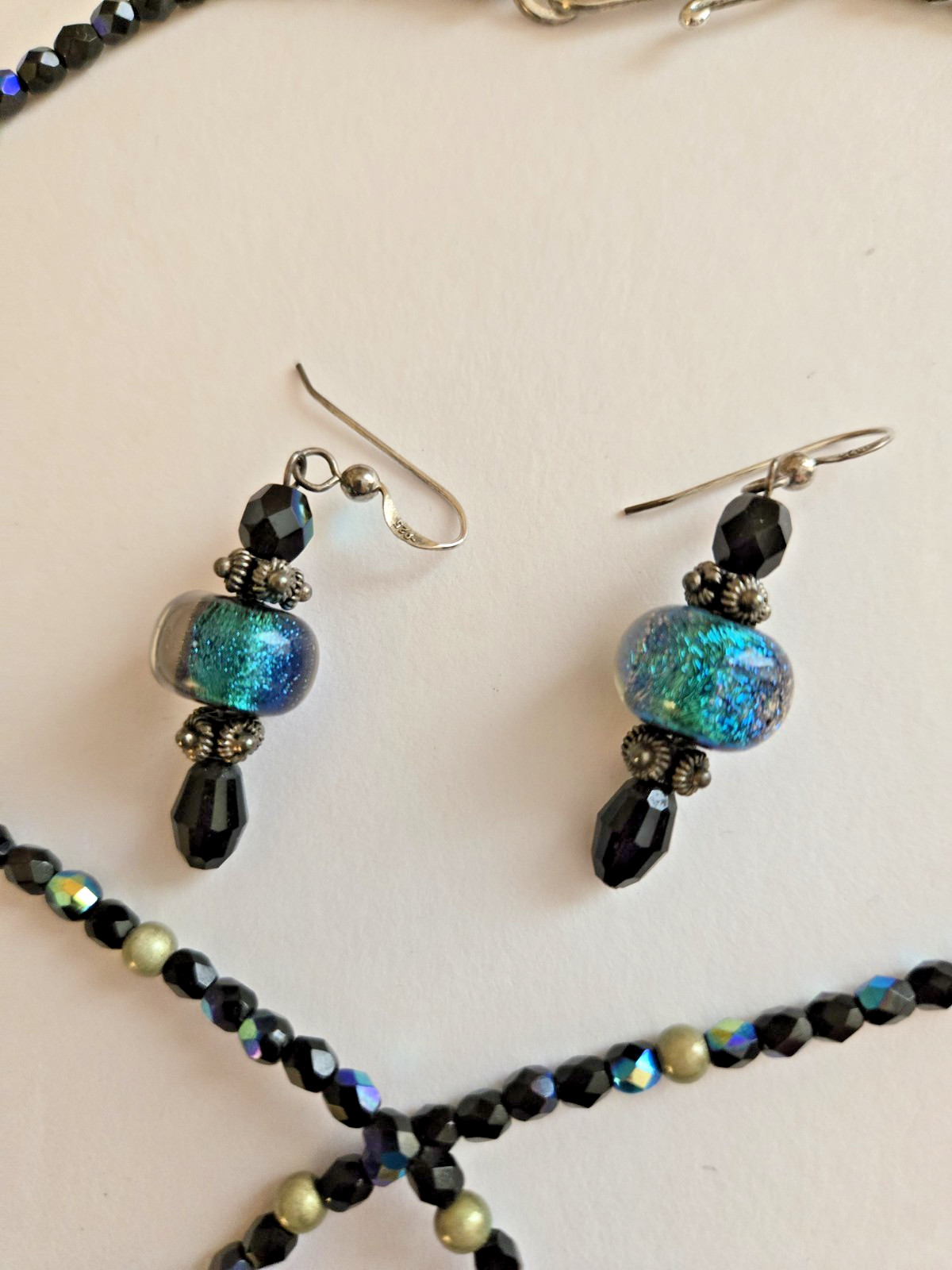 Work of Art Geometric Lightweight Necklace & Earrings 925 Connections