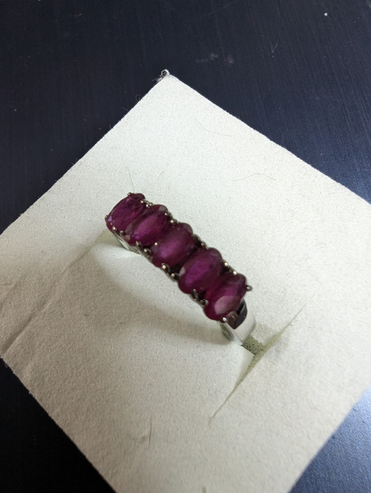 Niassa Ruby 5-5x3mm Stainless Steel size 7 1.75 ctw DAD1163