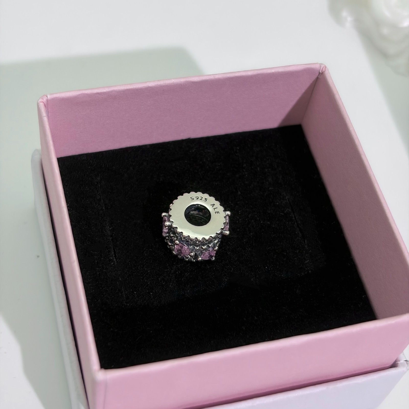 100% NEW #791161C01 PANDORA Sparkling Triple Halo Hearts Charm WITH BOX
