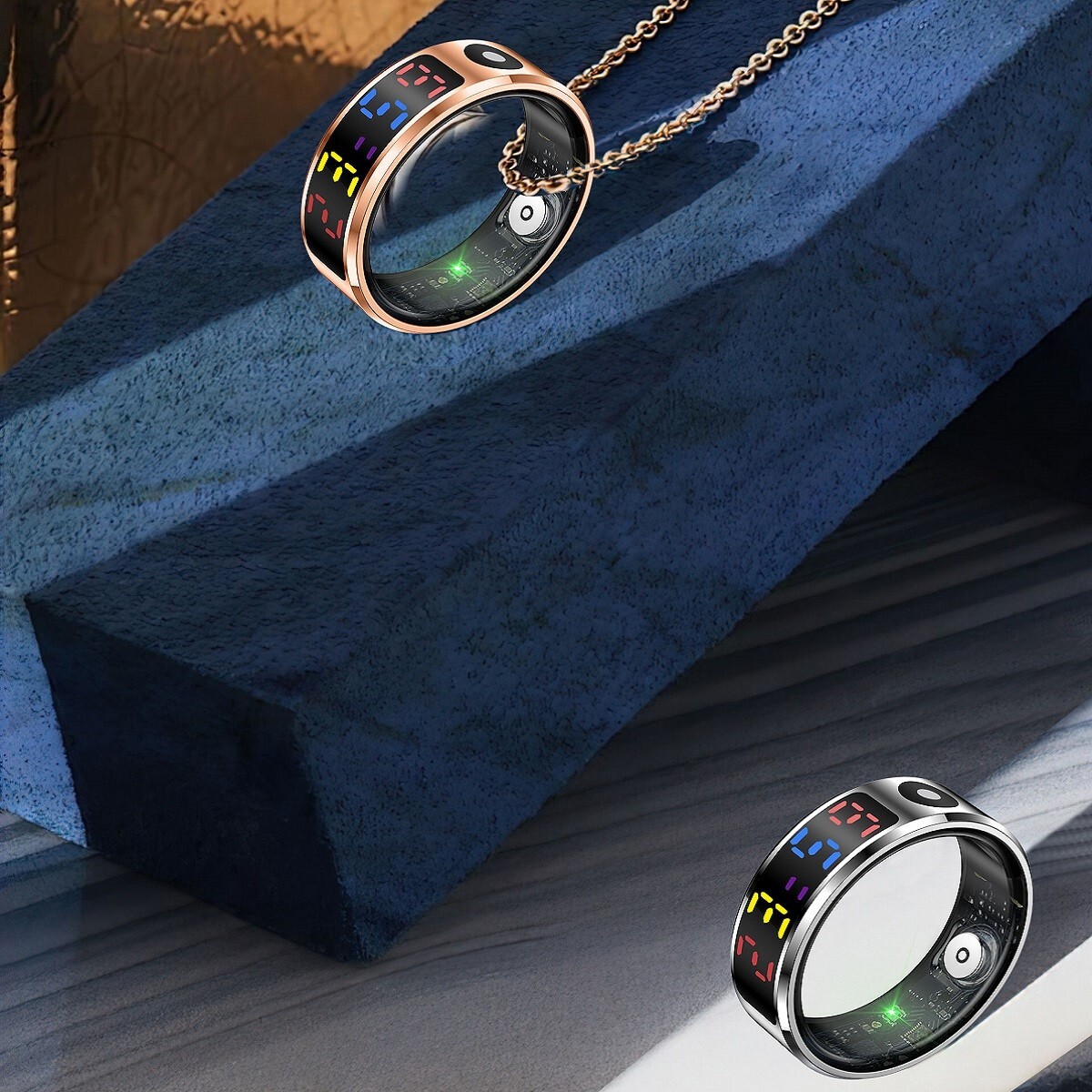 IP68 Waterproof Smart Ring Color Screen Heart Rate Blood Oxygen Sleep Monitor