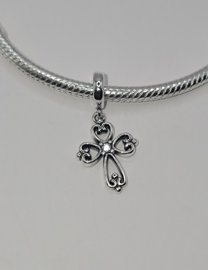 🔅New 925 Sterling Silver Sparkling Cross Pendant Charm 🔅