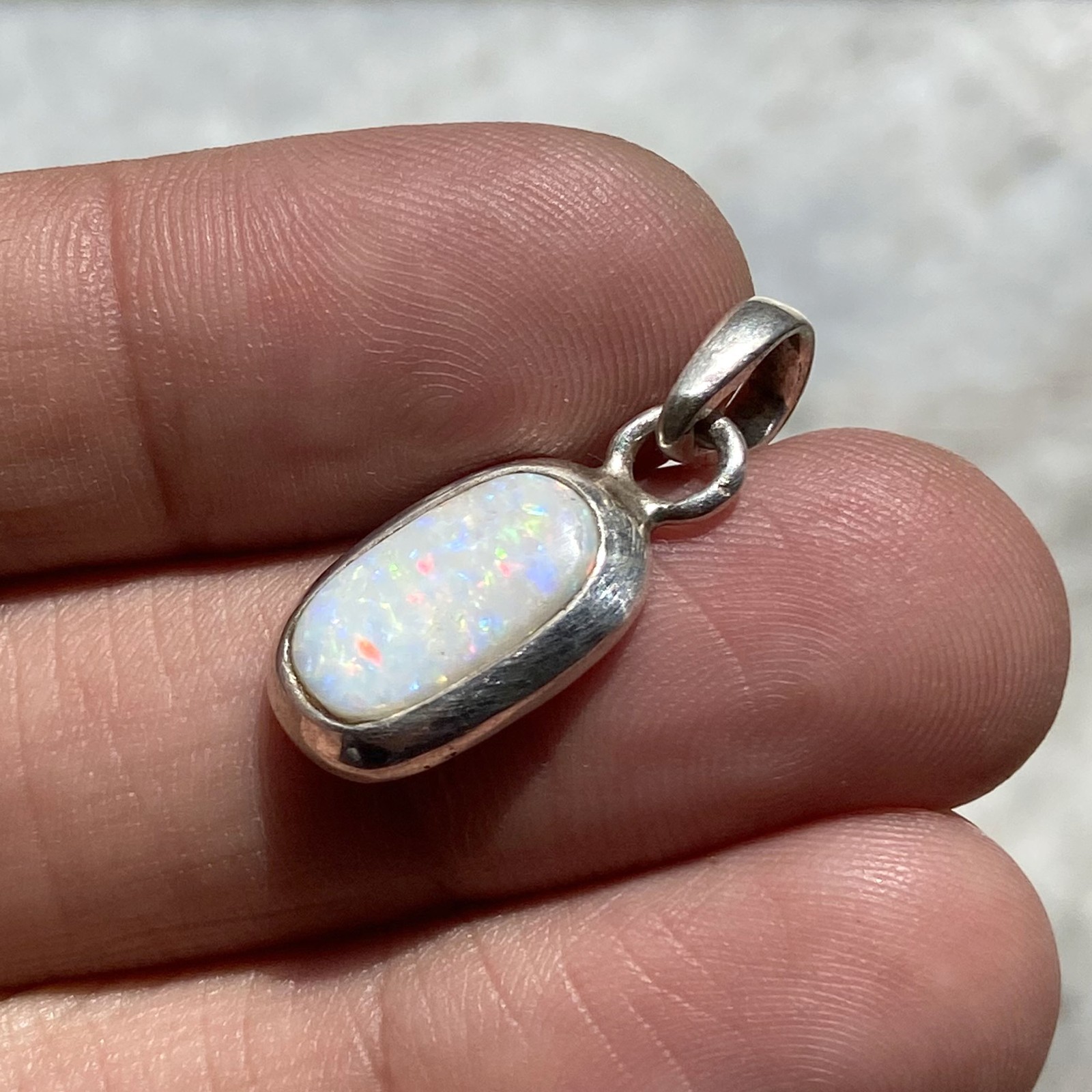 Natural Australian Multi Opal 925 Solid Sterling Silver Pendant Stone Size 14×9