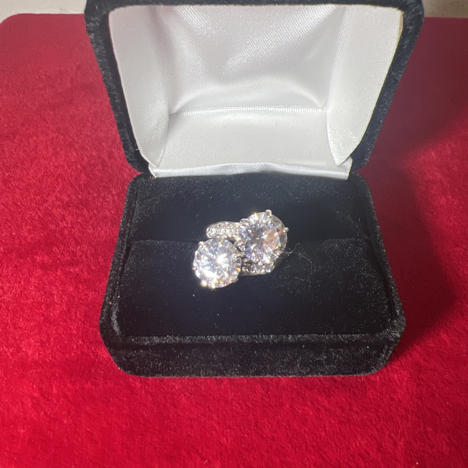 Palm Beach Jewelry Seta Ring Platinum Plate Sterling 925 7g TW 8+carat New Sz 8
