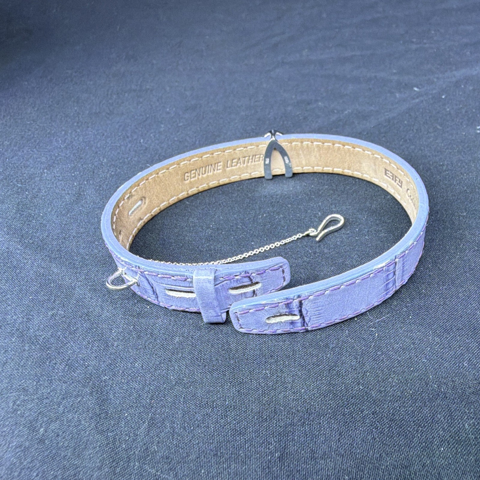 EFFY Women’s Purple Skinny Fashion Belt Heart Buckle Adjustable Size M