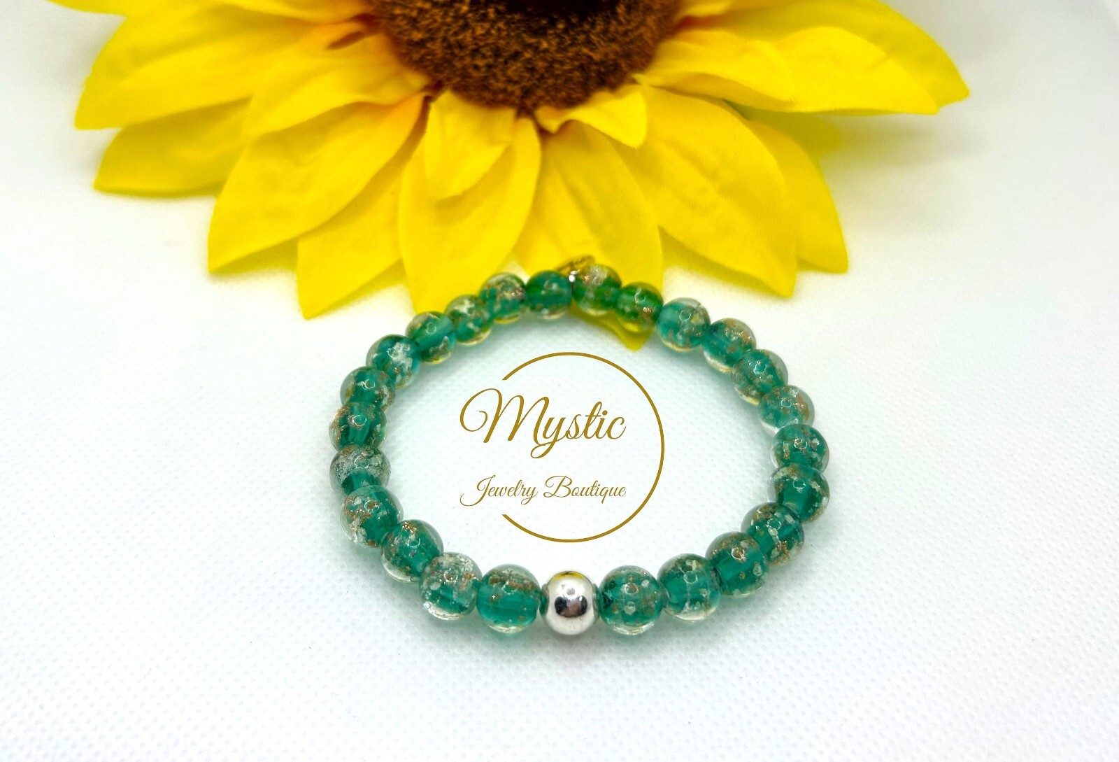 Mystic Firefly bracelet lampwork luminous glass glow in the dark Made in the USA