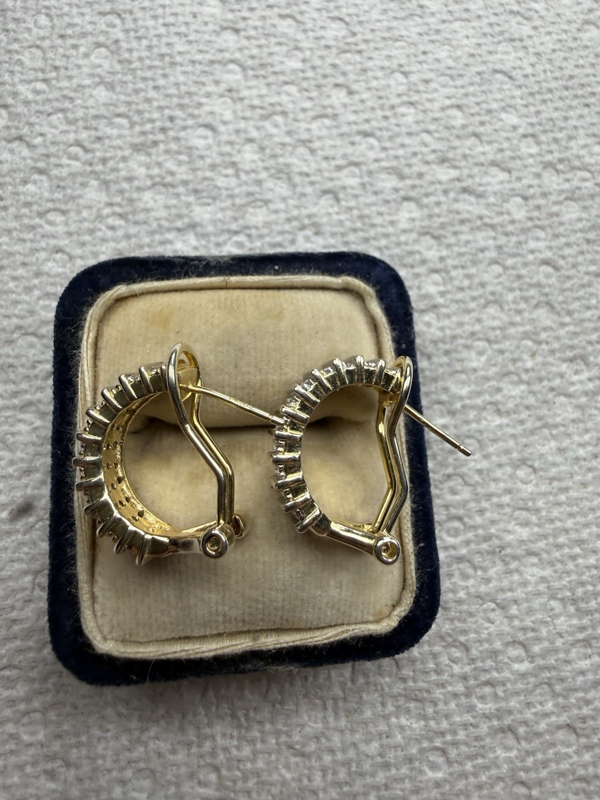 Gold Vermeil/925 Sterling Silver Iced Out Earrings 5.8 Grams CZ Stones