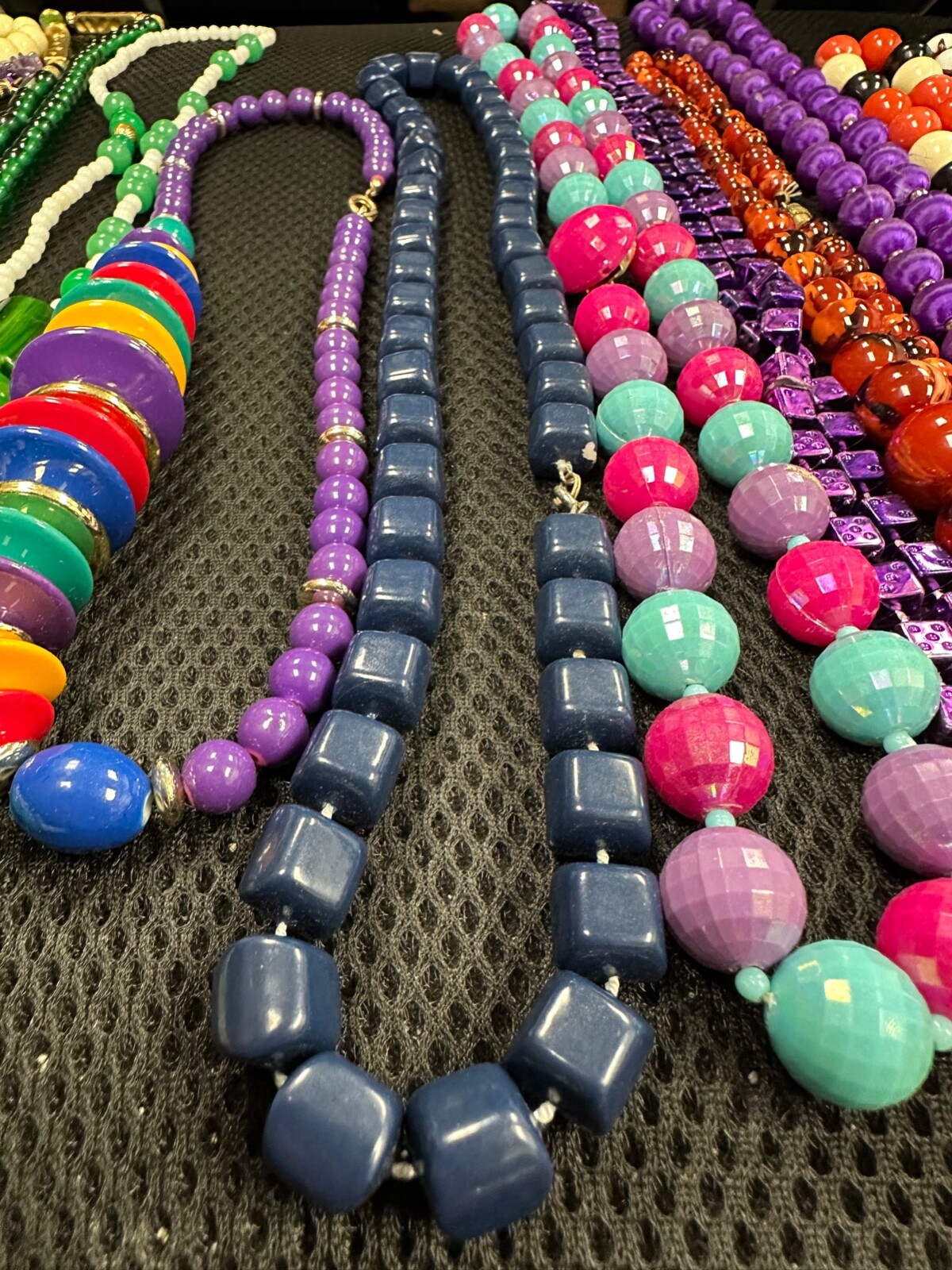 Stunning Collection Of 12 Stylish Beaded/Textured Necklaces Assorted Colors