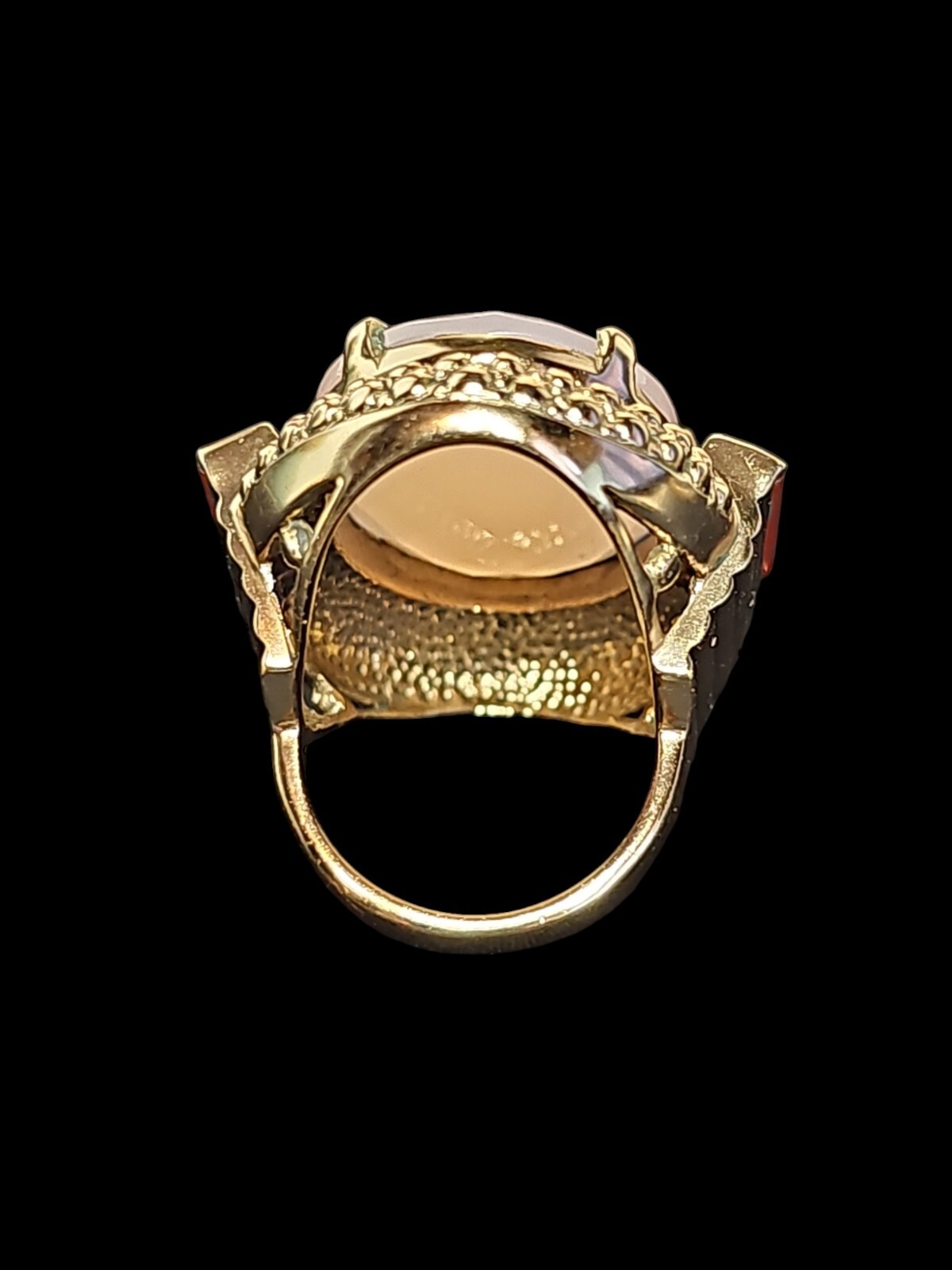 Nicky Butler NB Faceted Pink Chalcedony & Carnelian VTG Statement Ring Sz 6.5