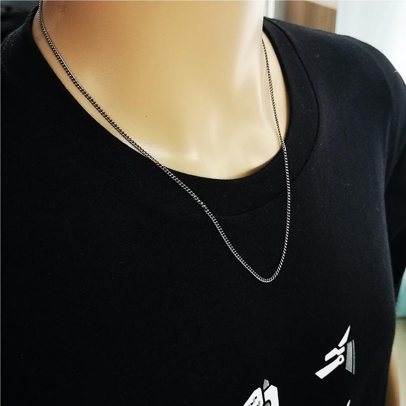 Pure Titanium Anti-allergy Necklace 2.2mm 3.5mm 5.5mm Curb Chain 22” 24” 26”