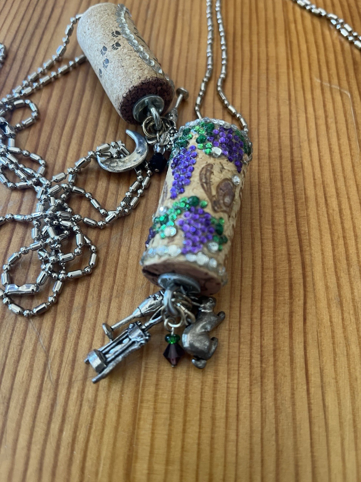 Handcraft Wine Cork Necklace Jewelry Lot of 4