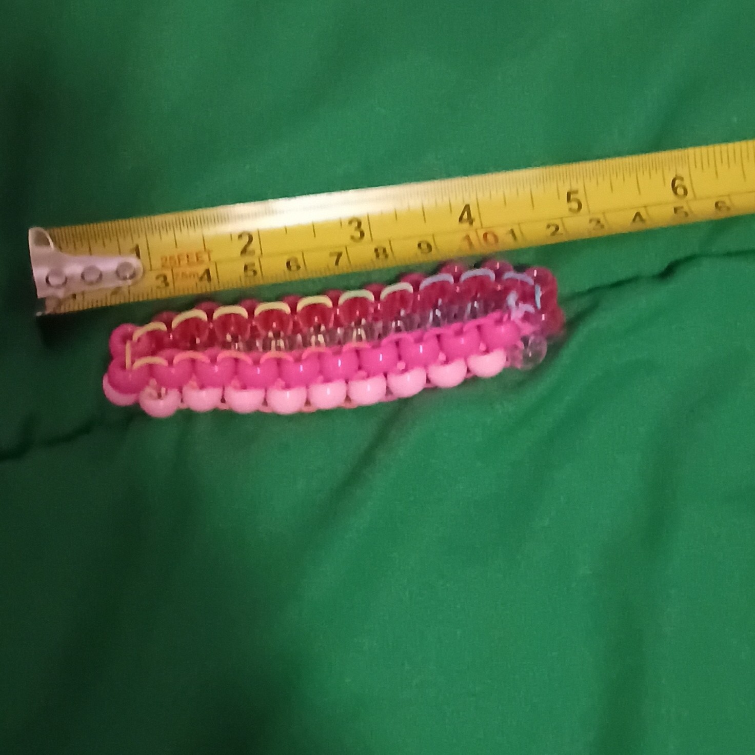 Kandi, Pony Bead, Plastic, 4 Shade Pink, Double Row Bracelet. Scenecore/Scene