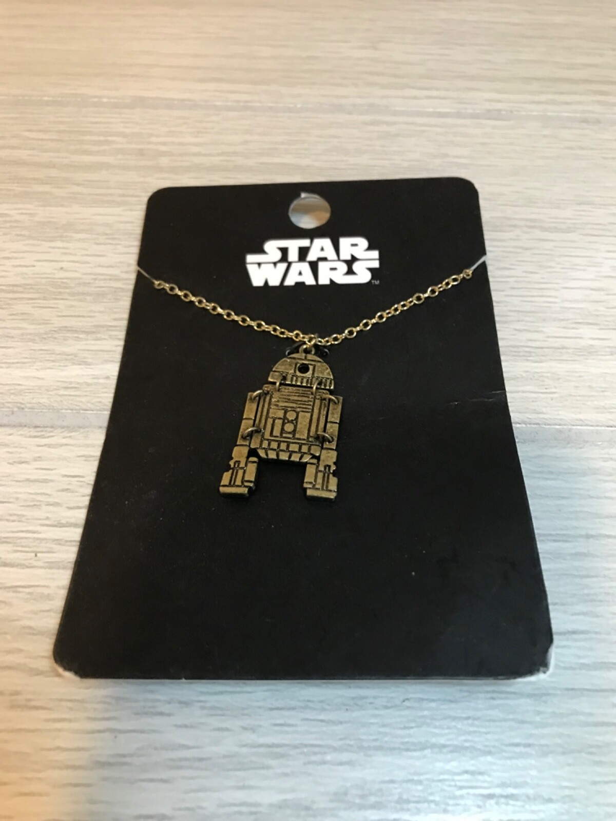 Necklace Teens, R2D2 Charm Antique Gold, Star Wars, Disney, 