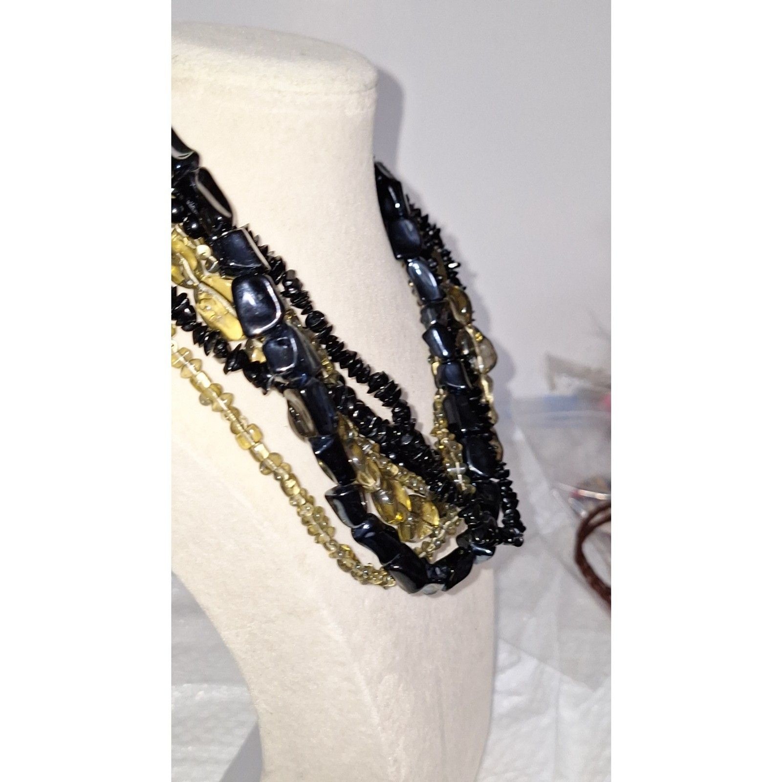Women’s Chunky Layered Choker Necklace Beaded Cocktail Party Opulent Gift