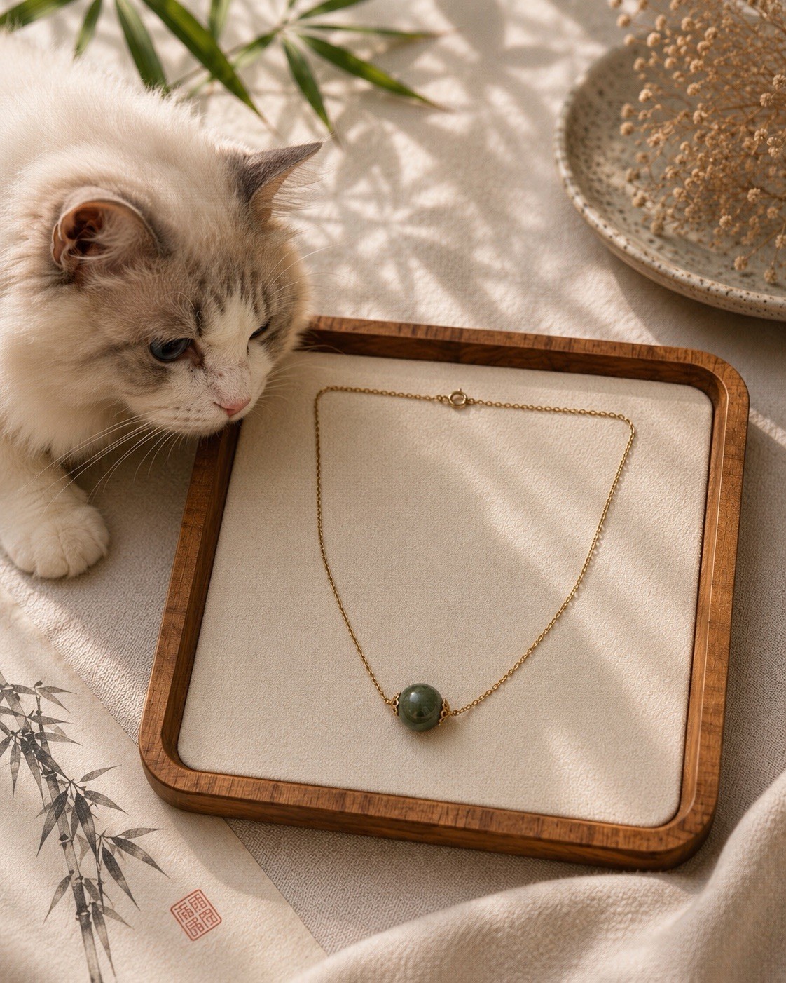 Natural Green Gemstone Necklace Gold Chain