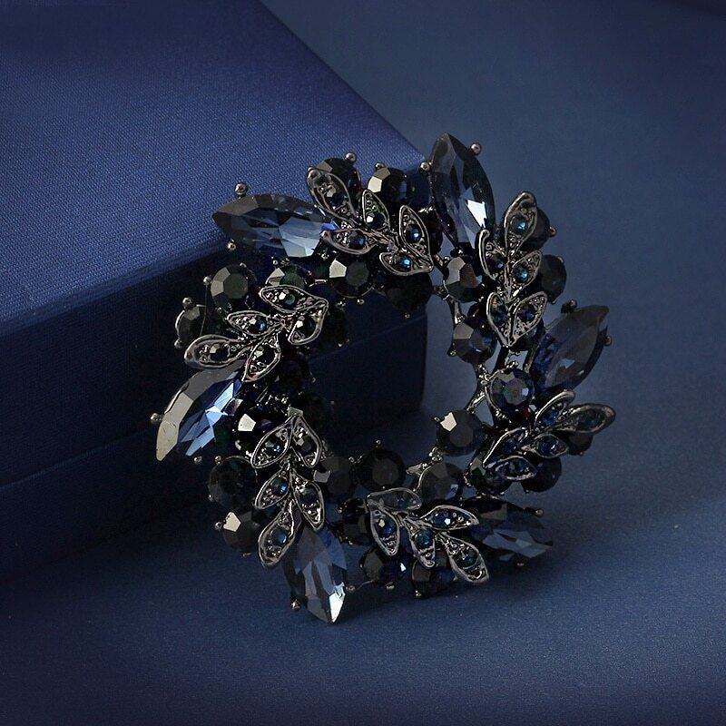 1PCS Flower Crystal Brooches For Women Rhinestone Fashion Elegant Brooch Pin