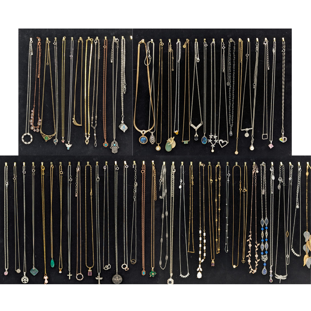 Pendant Necklaces-Lot Of 63-Includes Monet Napier Trifari Avon Disney-25 Marked