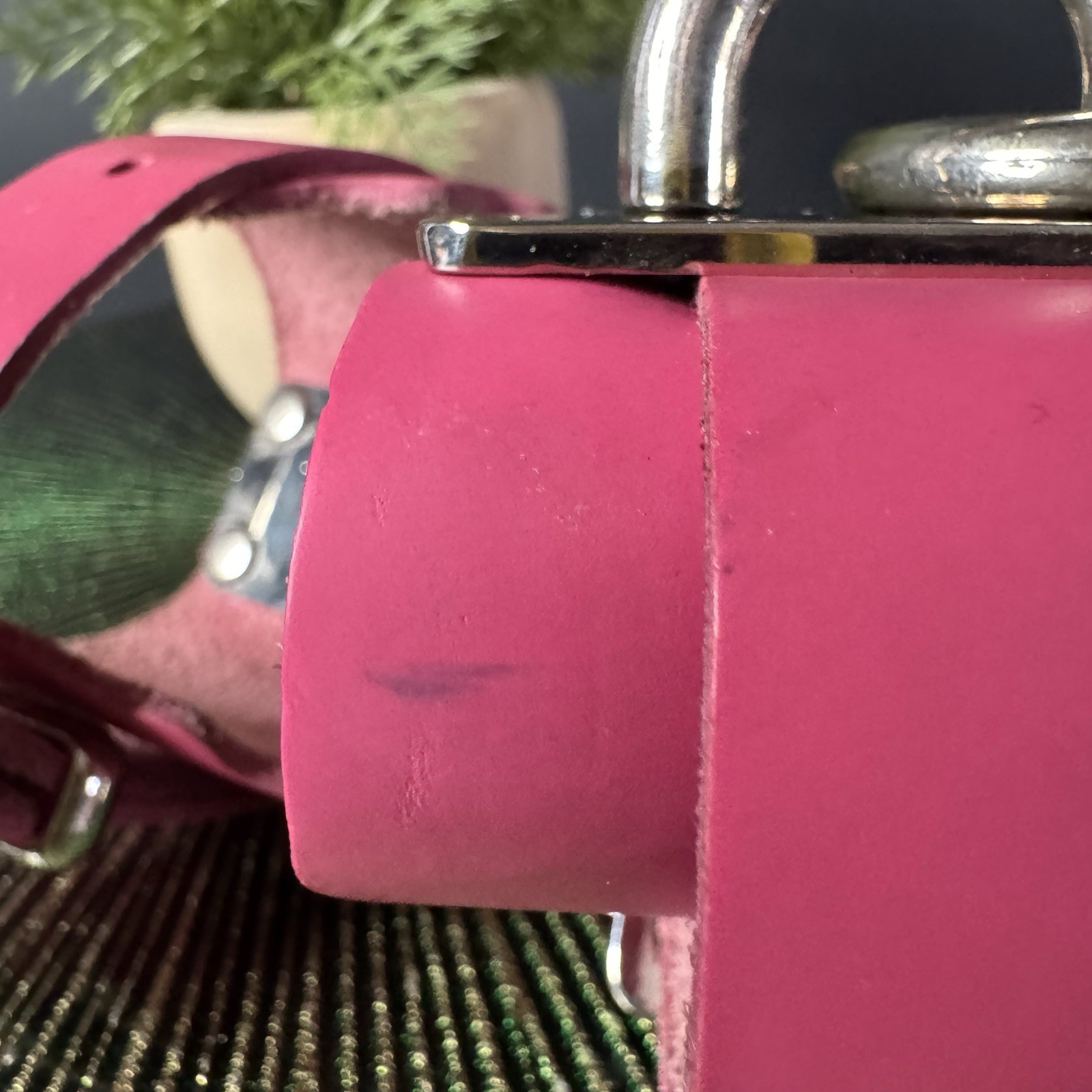Zana Bayne Hot Pink Leather Cuff Set Pair Harness Punk BDSM Statement O Ring