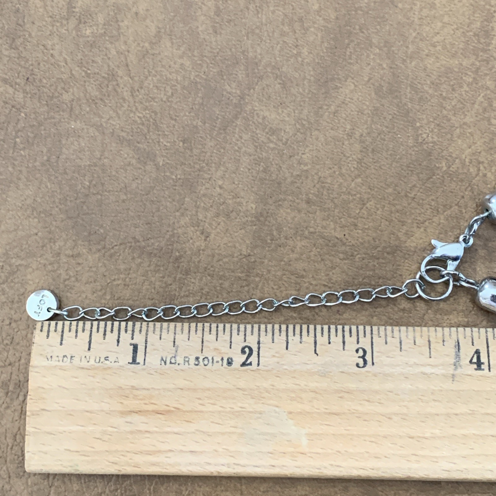 Loft Classic Beaded Necklace Black Gray Cream Multi Strand Silver Tone 33”