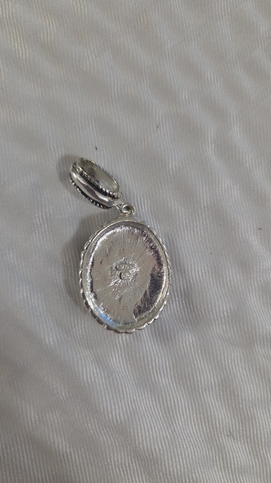 Vintage Avon Oval Brown Tiger’s Eye Charm Pendant, Silver Plated Bezel Setting