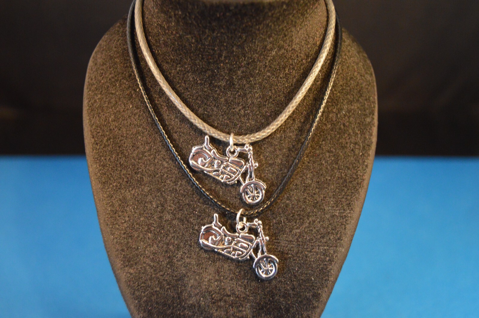 Lot of 2 MOTORCYCLE CHARMS – PENDANT NECKLACES Brand New! Jewelry USA SALES!!!
