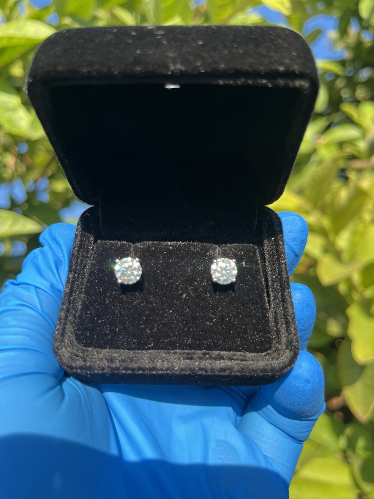 VVS1 Moissante Stud Earrings 925 Sterling Silver 1.0CT GRA✅