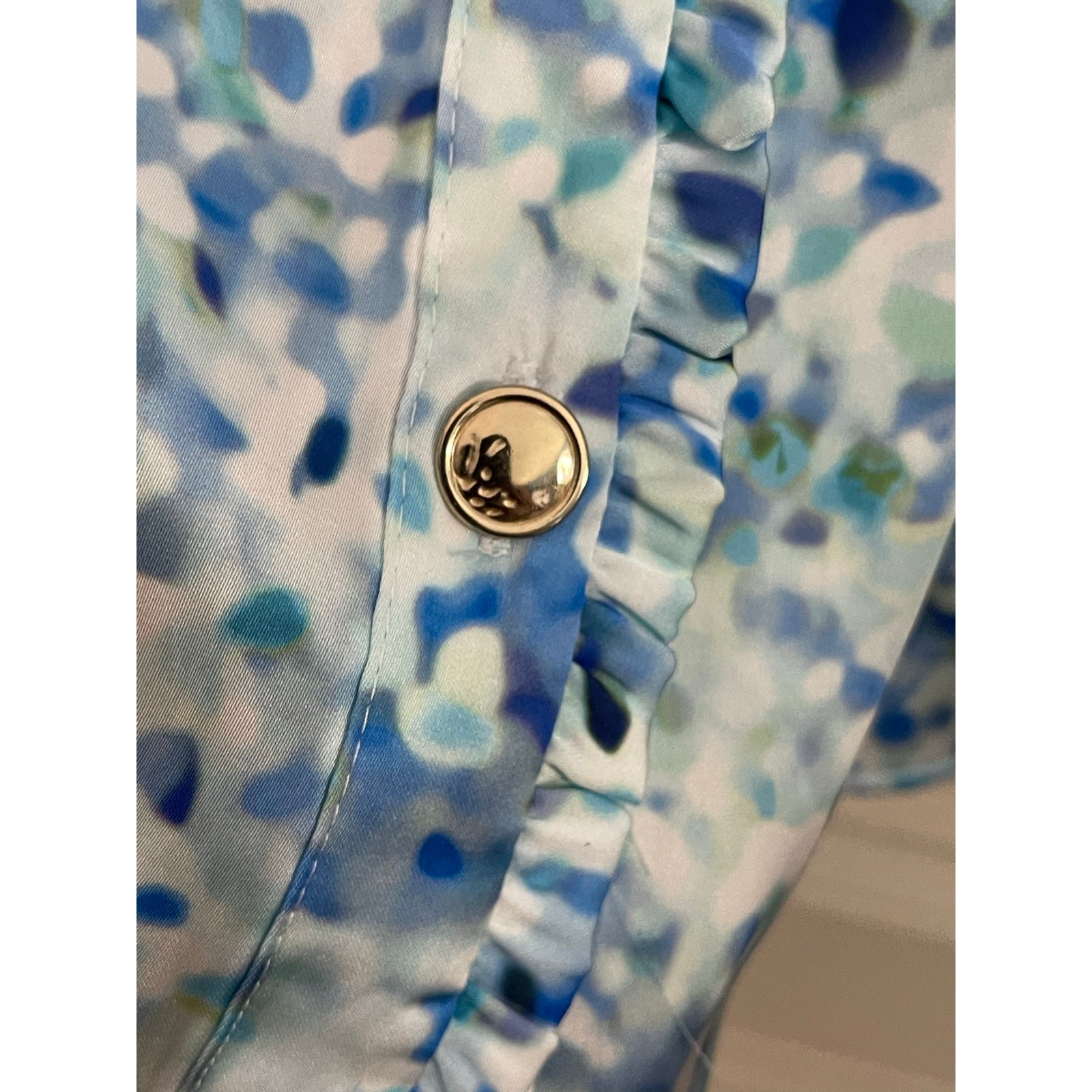 Zara Women Blue Geo Print top Size Small NWT