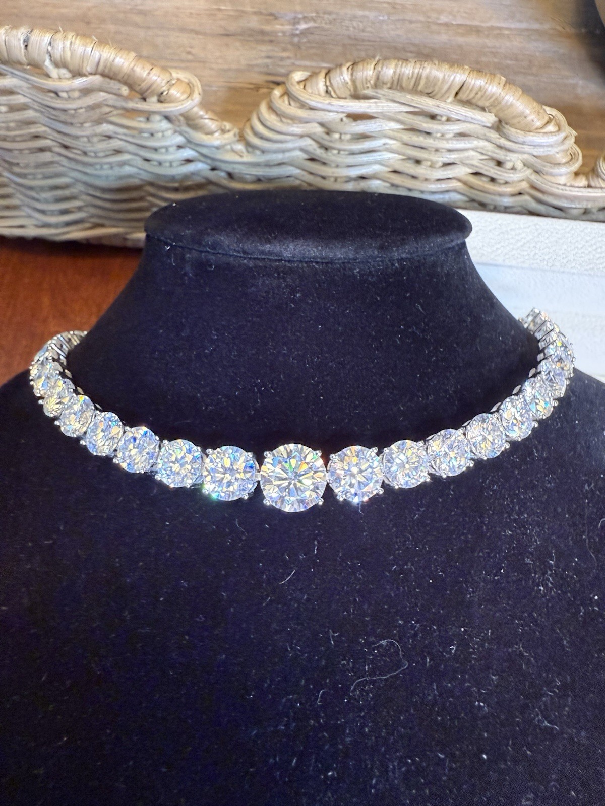 60CTW GRADUATING MOISSANITE TENNIS BRACELET 7-9MM 8.5” SOLID Sterling Silver