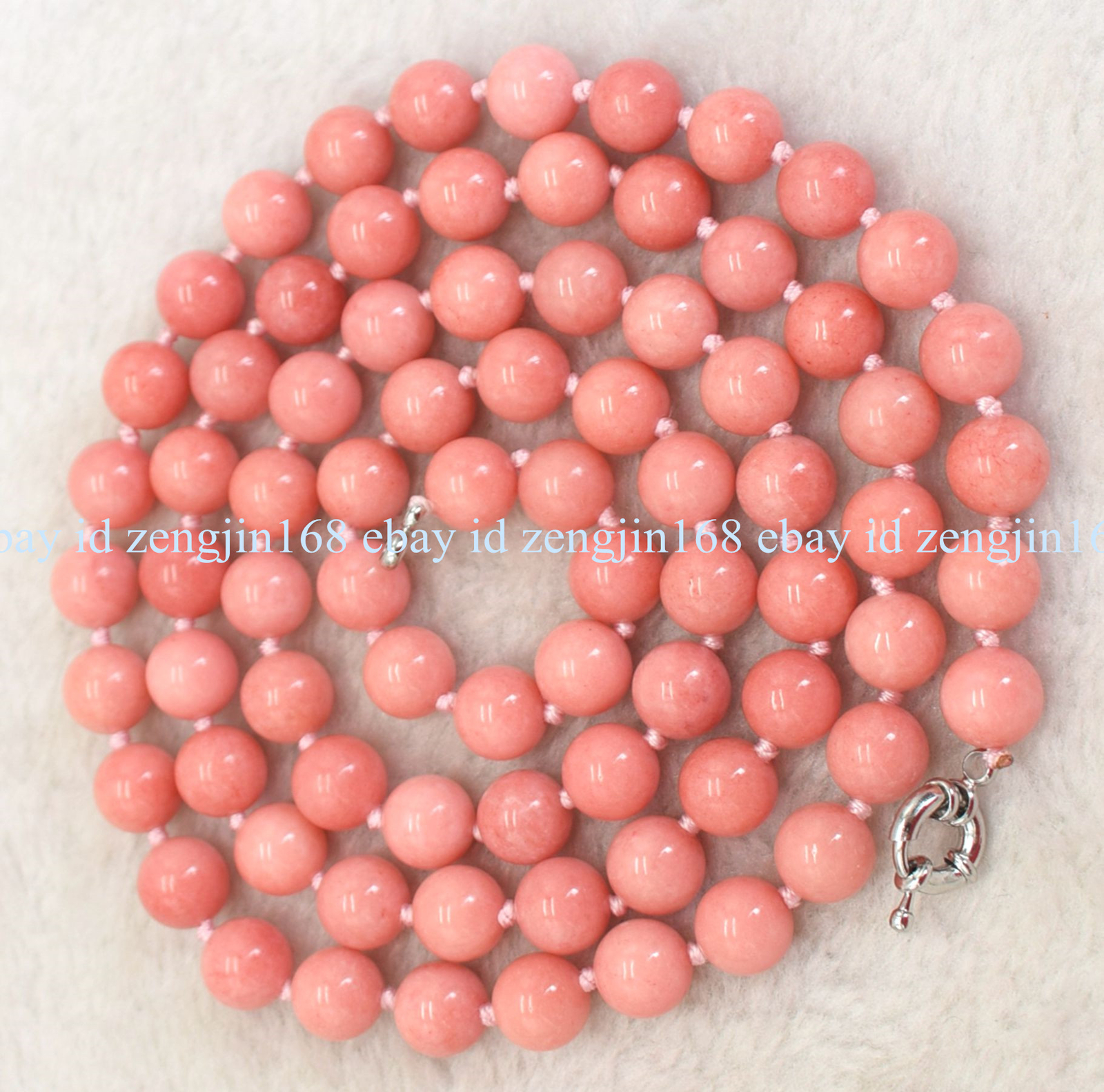 Long 18-50 Inches 10mm Natural Pink Rhodochrosite Round Gemstone Beads Necklace