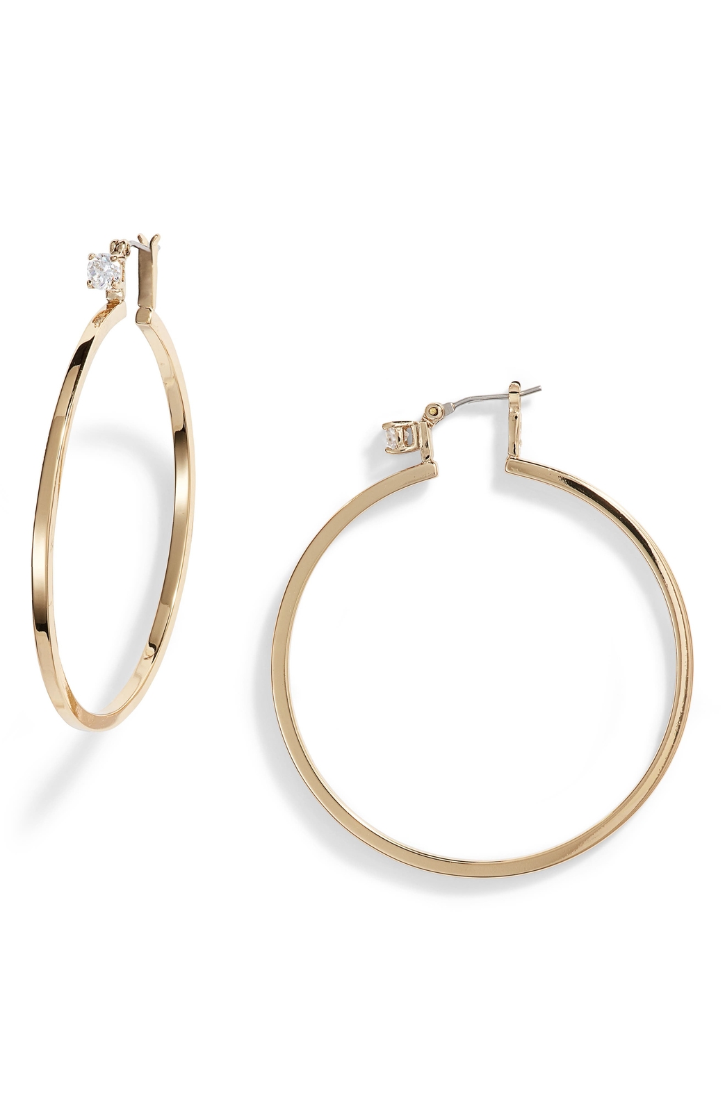 Vince Camuto 275366 Women’s Crystal Stud Large Hoop Earrings