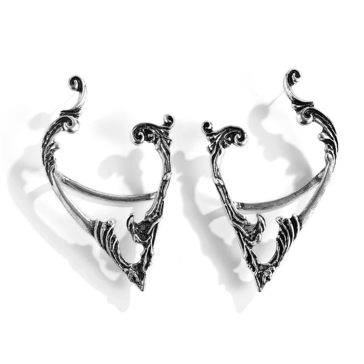 1Pair Goth Punk Fairy Elf Ear Cuff Earrings for Women Trendy Vintage Piercing