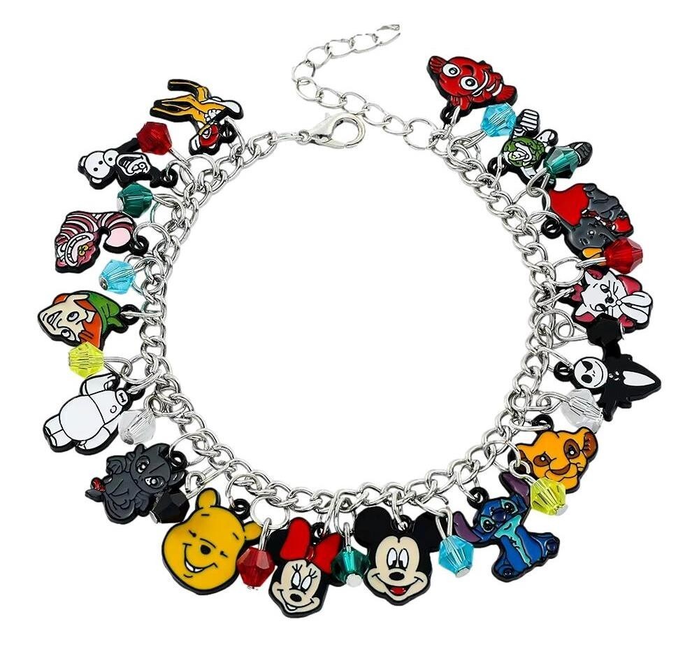 Disney Cartoon Characters Charms Metal Novelty Charm Bracelet