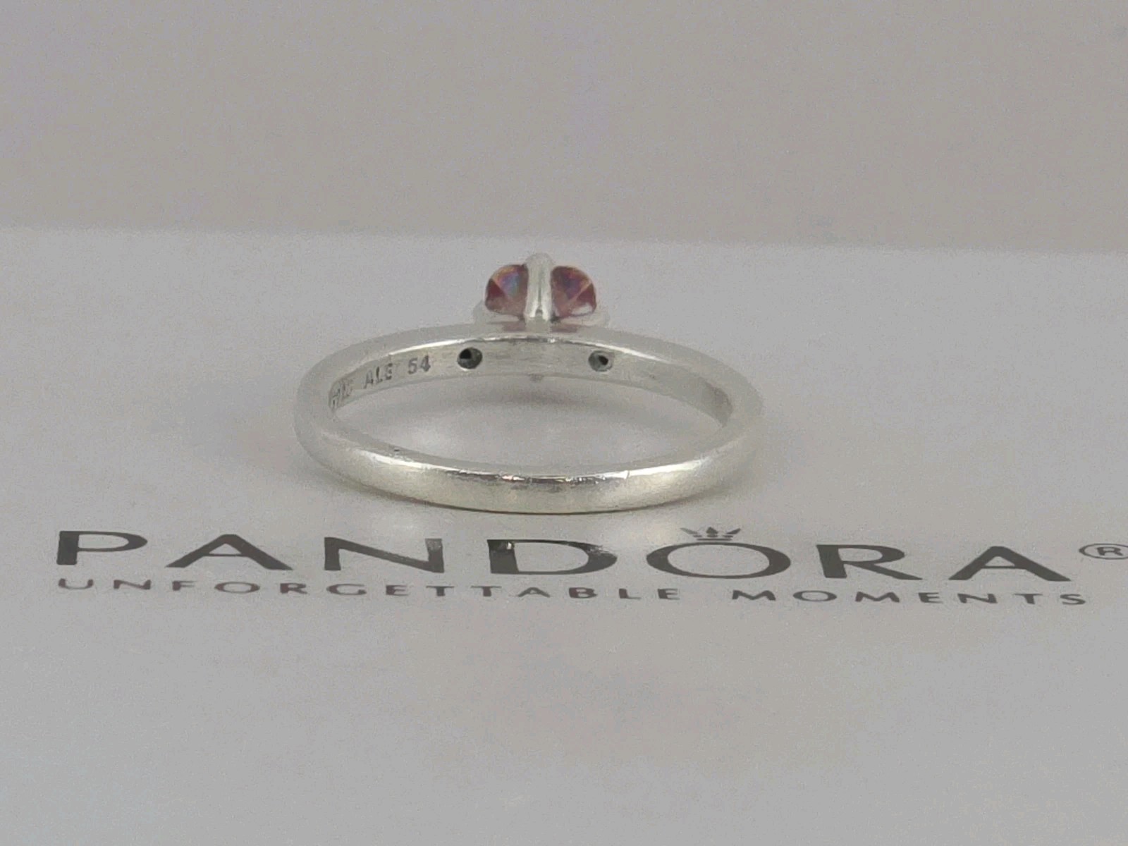 Pandora Sterling Silver You and Me Red CZ #196574CZRMX Sz. 7.0 US/54 EU