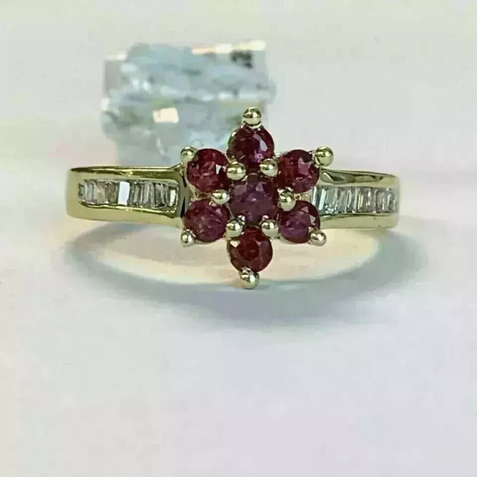 2.80 Ct Round Simulated Red Ruby 14k Yellow Gold Plated Women’s Engagement Ring