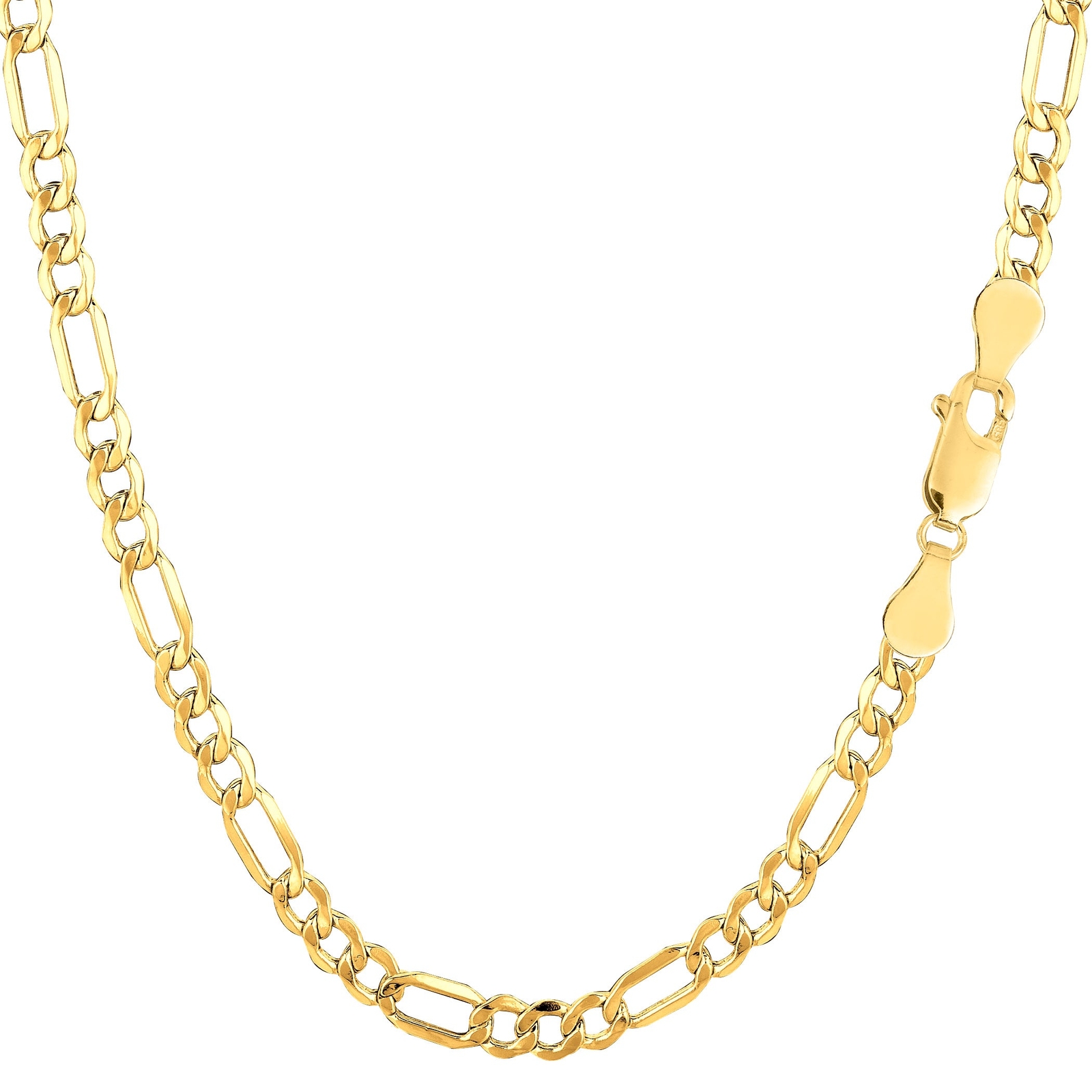 14k Yellow Real Gold Filled Figaro Chain Necklace, 3.2 mm, 20″