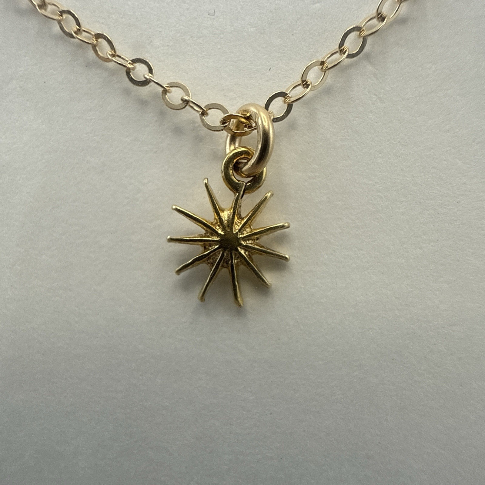 Dogeared Necklace Starburst 14K YGP over Sterling Silver Dainty Celestial NEW