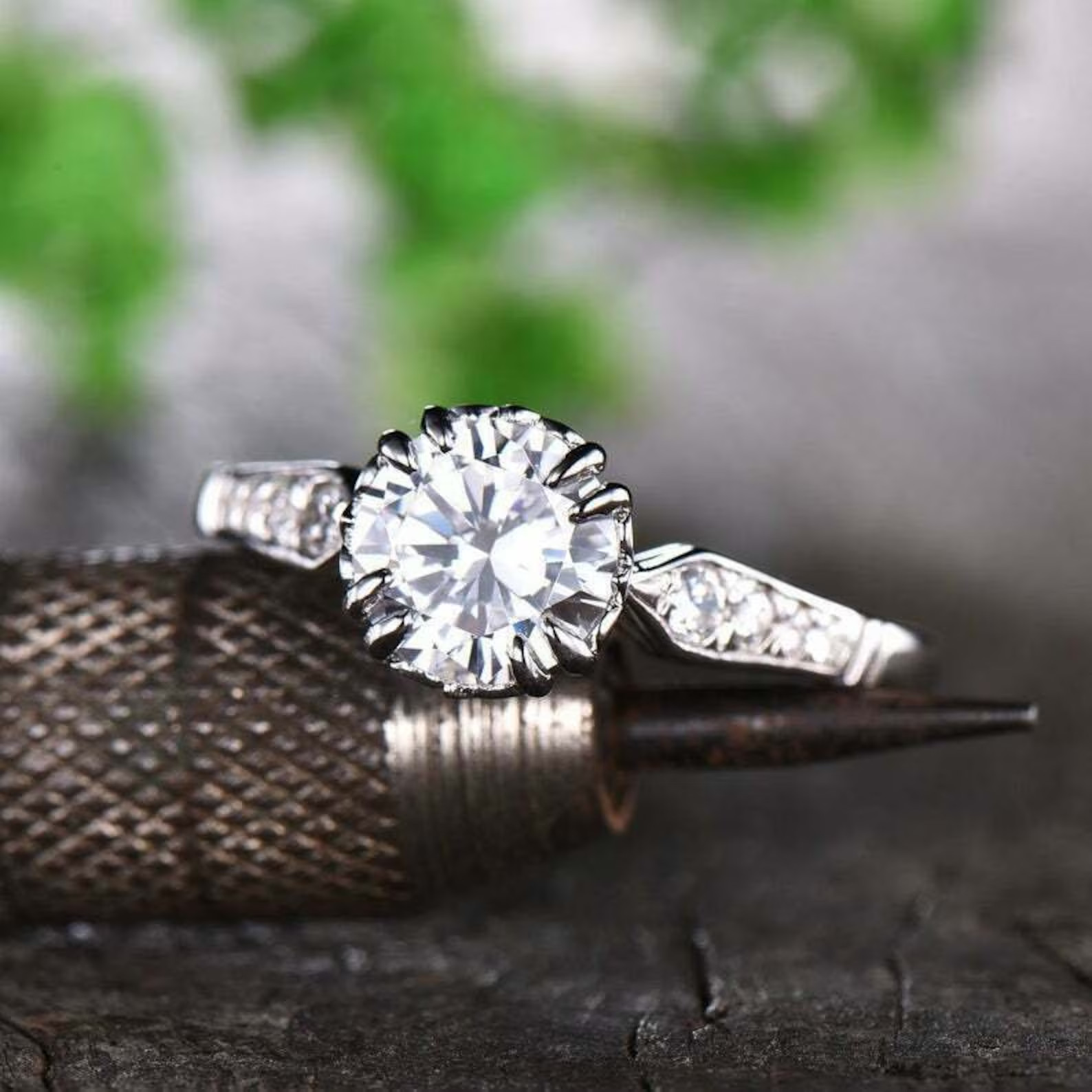 1.75CT Round Moissanite Diamond Engagement Wedding Anniversary Ring For Her